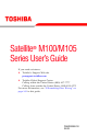 Toshiba M105-S1021 - Satellite - Celeron M 1.46 GHz User Manual