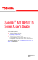 Toshiba M115 S1061 - Satellite - Celeron M 1.6 GHz User Manual