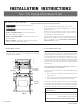 Frigidaire PLMVZ169HC - 1.6 cu. Ft. Microwave Oven Installation Instructions Manual