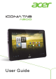 Acer ICONIA Tab A200 16GB User Manual