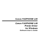 Canon 9192A006 - FAXPHONE L80 B/W Laser Software User's Manual