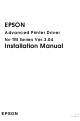 Epson C323011 - TM J2000 B/W Inkjet Printer Installation Manual