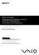 Sony VGC-JS110J - Vaio All-in-one Desktop Computer Safety Information Manual