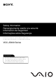 Sony VGC-JS210J - Vaio All-in-one Desktop Computer Safety Information Manual