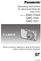 Panasonic DMCFH3 - DIGITAL STILL CAMERA Operating Instructions Manual