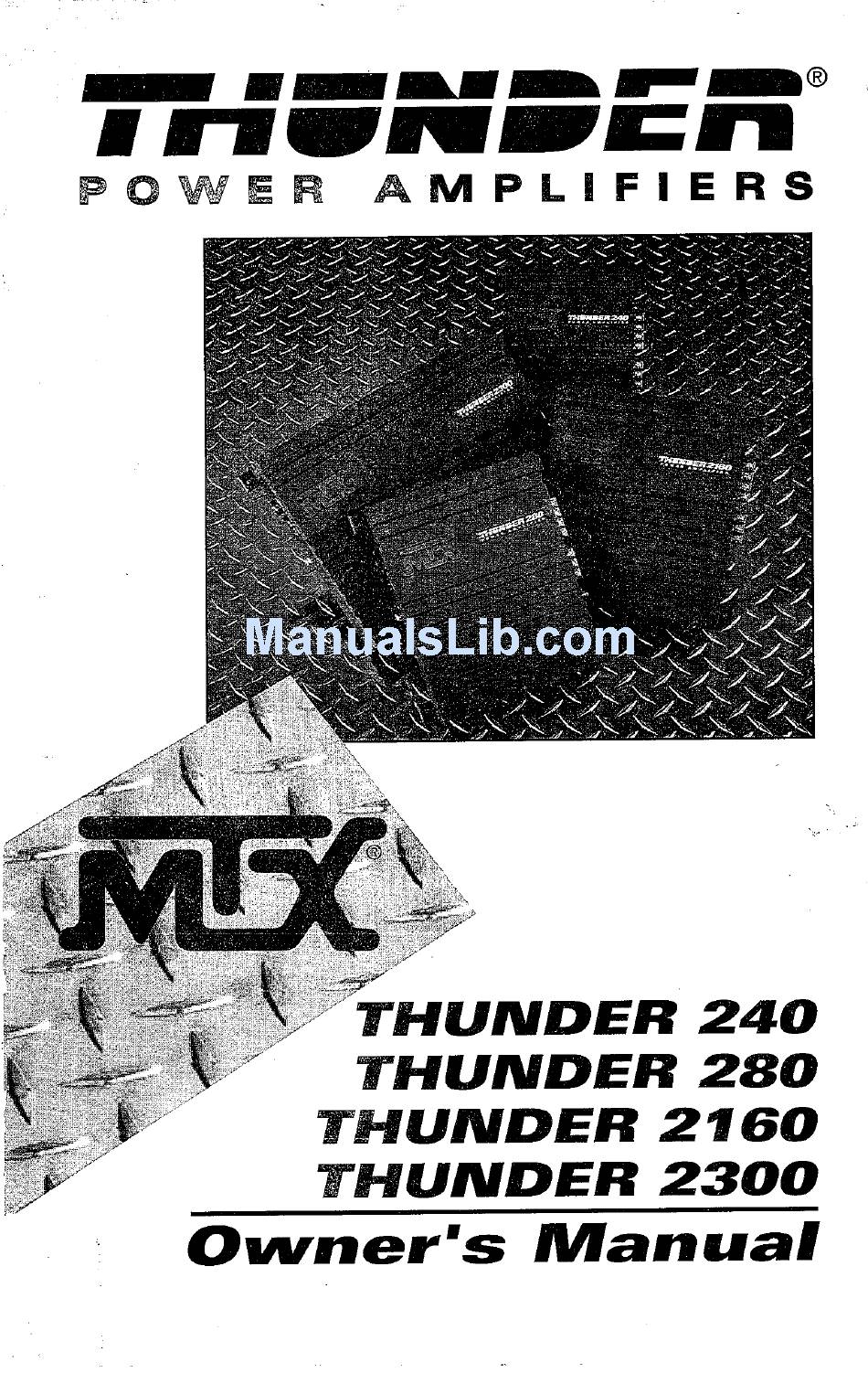 Mtx Thunder 250x Manual