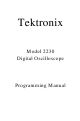 Tektronix 2230 Programming Manual
