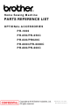 Brother PR-600 Parts Reference List