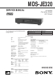 Sony MDSJE320 - MiniDisc Recorder Service Manual