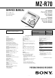 Sony MZ-R70 Service Manual