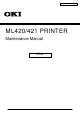 Oki ML421 Maintenance Manual