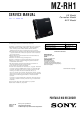 Sony Walkman MZ-RH1 Service Manual