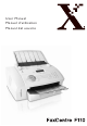 Xerox F110 - FaxCentre B/W Laser User Manual