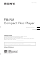 Sony CDX-GT550UI - Fm/am Compact Disc Player Operating Instructions Manual