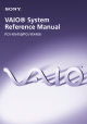Sony PCV-RX450 - Vaio Desktop Computer System Reference Manual