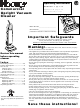 Hoover C1412 - Commercial Upright Vacuum Cleaner Operating Instructions Manual