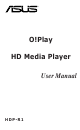 Asus HDP-R1 - O!Play - Digital Multimedia Receiver User Manual