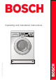 Bosch WVT52050 Operating & Installation Instructions Manual