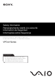 Sony VPCL222FX Safety Information Manual