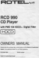 Rotel RCD-990 Owner's Manual