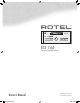 Rotel RSX-1560 Owner's Manual