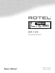 Rotel RSP-1570 Owner's Manual