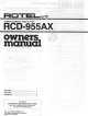 Rotel RCD-955AX Owner's Manual