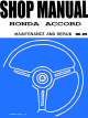 HONDA Accord Repair Manual