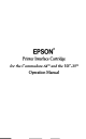 Epson Printer Interface Cartridge Operation Manual
