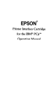 Epson Printer Interface Cartridge Operation Manual