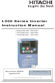Hitachi L200 Series Instruction Manual