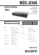 Sony MDS-JE440 - Md Player Service Manual