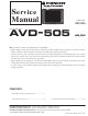 Pioneer AVD-505 Service Manual