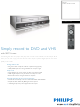 Philips DVDR3545V Specifications
