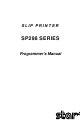 Star Micronics SLIP SP298 SERIES Programmer's Manual
