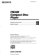 SONY CDX-CA810X Operating Instructions Manual