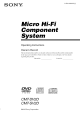 SONY CMT-DV2D Operating Instructions Manual