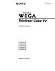 SONY FD Trinitron WEGA KV-27FS16 Operating Instructions Manual