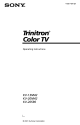 SONY Trinitron KV-20M42 Operating Instructions Manual