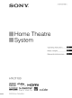 SONY HT-CT100 Operating Instructions Manual