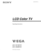 SONY WEGA KLV-S20G10 Operating Instructions Manual