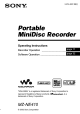 SONY Walkman MZ-NE410 Operating Instructions Manual