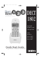 Uniden DECT 1802 Quick Start Manual