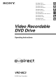SONY DVDirect VRD-MC3 Operating Instructions Manual