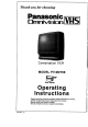 PANASONIC Omnivision VHS PV-M2768-K Operating Instructions Manual