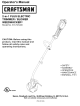 CRAFTSMAN WEEDWACKER 316.745400 Operator's Manual