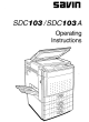 Savin SDC103 Operating Instructions Manual