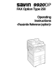 Savin 9920DP Facsimile Reference Manual