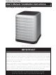 Nordyne R-410A User Manual And Installation Instructions