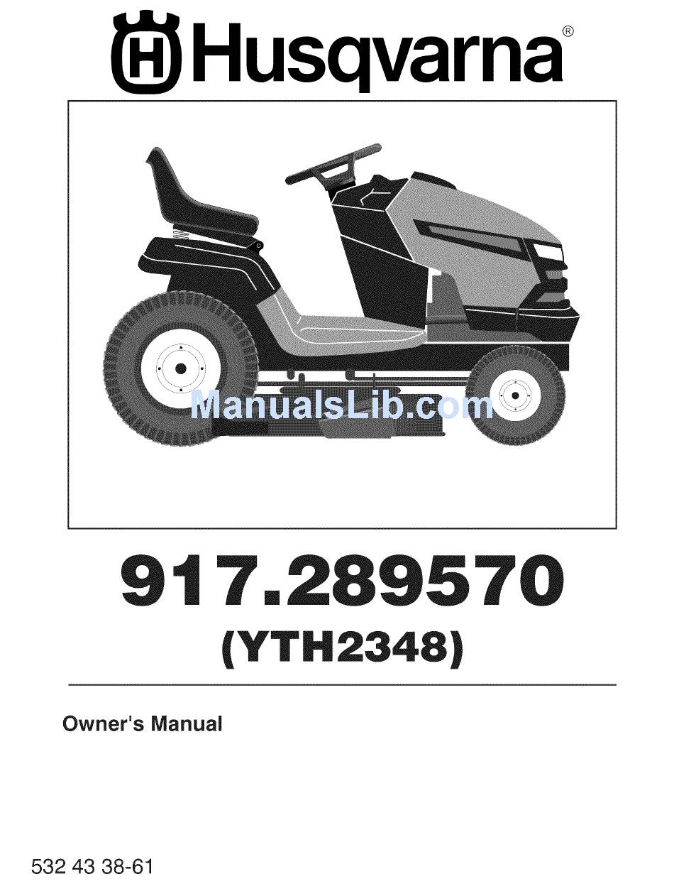 HUSQVARNA YTH2348 OWNER'S MANUAL Pdf Download | ManualsLib